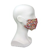 Masque en tissu - Motif fleuri rouge - A l'unité 