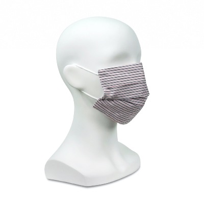 Masque en tissu - Motif rayés bleu rose - A l'unité 