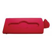 Couvercle de recyclage SLIM JIM pour dchts recyclables mlangs - Rouge - RUBBERMAID