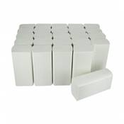 Essuie Main Pliés en W - 2 plis - Pure ouate blanc - Ecolabel - Carton de 25 paquets de 120 feuilles