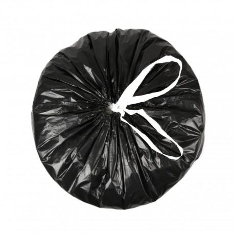 Sac Poubelle 30 Litres à Liens Coulissants - Carton De 100, Transparent, Fabriqué En France