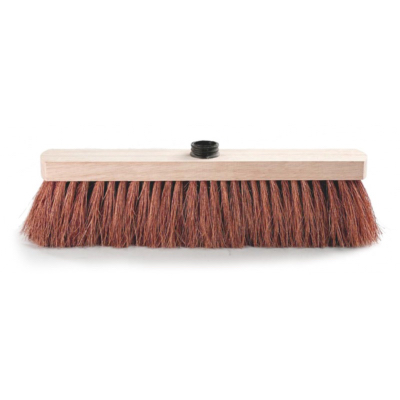 Balai coco naturel avec monture en bois à vis - 38cm