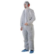 Combinaison à capuche à usage unique PLP Blanc (Taille XL à XXL) - Carton de 50
