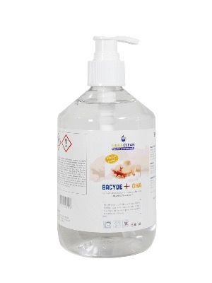Gel hydroalcoolique BACYDE - Parfum Citron - Flacon à pompe 500ml