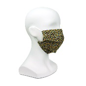 Masque en tissu - Motif fleuri jaune - A l'unité 