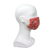 Masque en tissu - Motif fleuri rose foncé - A l'unité 