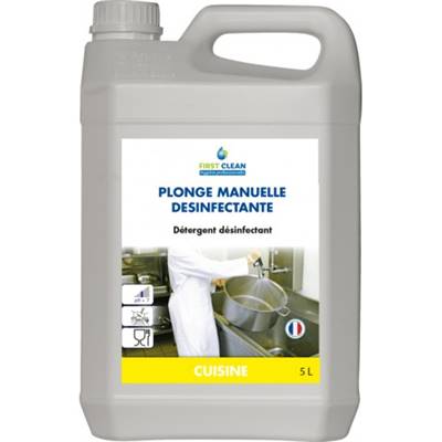 Liquide vaisselle plonge manuelle désinfectante - Bidon 5l