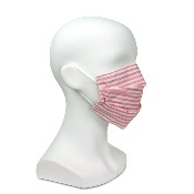 Masque en tissu - Motif rayés rose - A l'unité 
