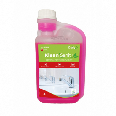 Détartrant sanitaires concentré Ecolabel KLEAN'SANIT+ Daily K - Bidon 1l doseur 