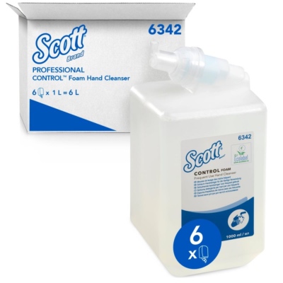 Mousse lavante Usages Fréquents Ecolabel - Carton de 6 recharges 1l
