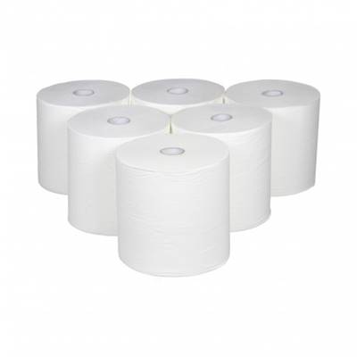 Essuie-mains Rouleau 150 m - 2 plis - AUTOCOUP'150 Ecolabel - Pure ouate blanc - Colis 6 rouleaux