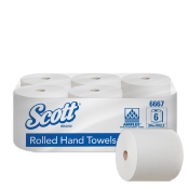 Essuie-mains Rouleau 300m blanc - 1 pli - SCOTT CONTROL - Colis de 6 rouleaux