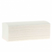 Essuie-mains pliés en V - 2 plis gaufrés - Pure ouate Blanc Ecolabel - Carton de 3000 feuilles