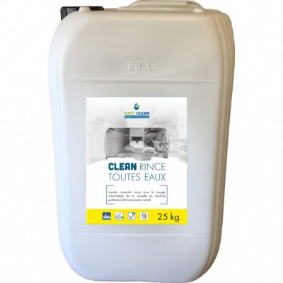 Liquide de rinçage eaux dures 50 - CLEAN RINCE - Bidon de 25l