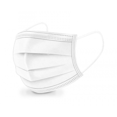 Masque blanc 3 plis à usage unique type IIR - Boite de 50