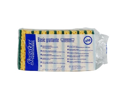 Tampon vert sur éponge végétale Basic grand modèle - Spontex - Sachet de 10