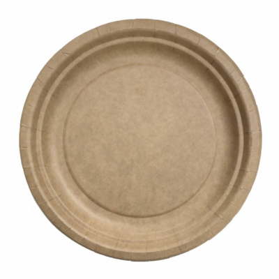 Assiette kraft biodegradable - Diamètre 18cm - Colis de 800