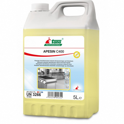 Nettoyant industriel désinfectant chloré alimentaire - APESIN - C400 - Bidon de 5L