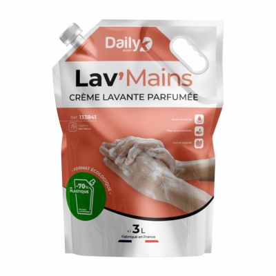 Crème lavante mains parfum amande douce LAV'MAINS - Poche 3l