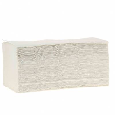 Essuie Main Pliés en V - 2 plis - Recyclé blanc - Carton de 15 paquets de 200 feuilles (3000)
