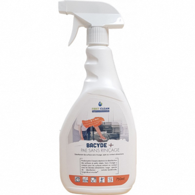 Désinfectant sans rinçage BACYDE PAE (Contact alimentaire) - Spray 750ml