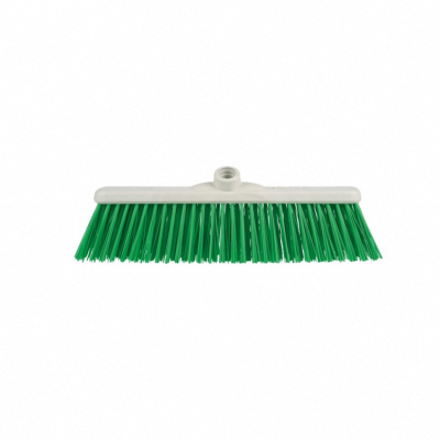 Balai de rue 40 cm vert - Support plastique recyclé - Douille inclinée