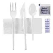 Kit 6 en 1 (3 couverts serviette sel poivre) en sachet - Carton de 250