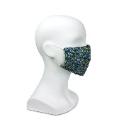 Masque en tissu - Motif fleuri vert - A l'unité 