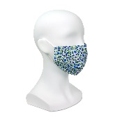 Masque en tissu - Motif fleuri bleu - A l'unité 