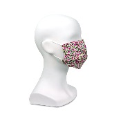 Masque en tissu - Motif fleuri mauve - A l'unité 