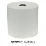 Bobine industrielle d'essuyage 1500 formats pure ouate blanc 2 plis 23.5x30.5cm Ecolabel - Colis de 2 bobines