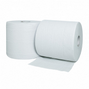 Bobine industrielle d'essuyage 800 formats recyclée blanc 240m - 2 plis 22x30cm - Colis 2 bobines 