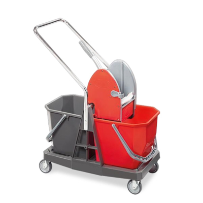 Chariot double seaux 2 X 15L avec presse à mâchoire