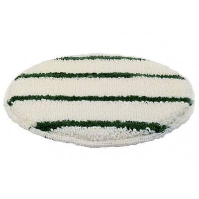 Disque coton "bonnette" rayures vertes - Spéciale nettoyage moquette en profondeur - Diamètre 432mm