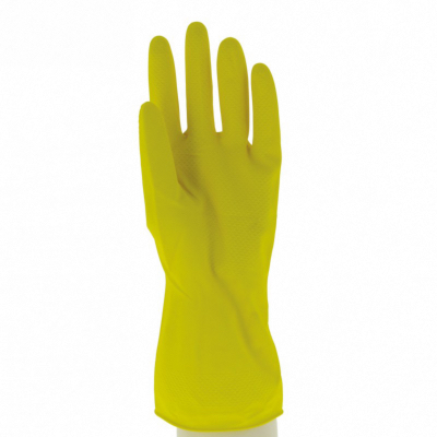 Gant ménage latex floqué 30 cm coton jaune - MAPA - 1 paire (Taille de 6 à 9) 