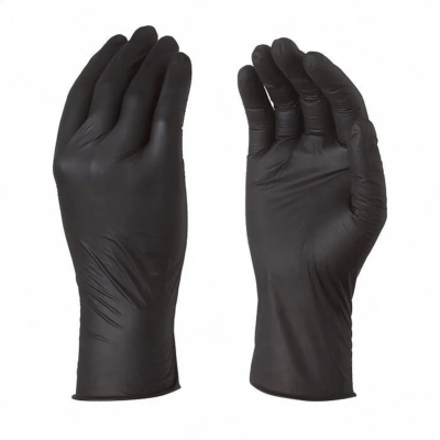 Gants noir nitrile non poudré - Boite de 100 (S à XL) 