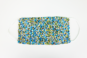 Masque en tissu - Motif fleuri vert - A l'unité 