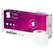 Papier hygiénique 3 plis Pure Ouate blanc - Satino Prestige - Colis de 72 petits rouleaux
