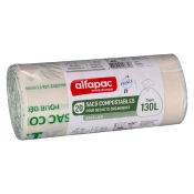 Sac Poubelle 130L Biodégradable sans liens - 45 microns - Carton de 100 Sacs