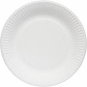 Assiette blanche en carton 100% biodégradable - Diamètre 18cm - Colis de 1000