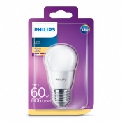 Ampoule LED sphérique dépolie PHILIPS - E27 7-60W - 2700K