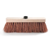 Balai coco naturel avec monture en bois à vis - 29cm
