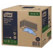 Chiffon de nettoyage plié bleu ultra résistant TORK W4 - Colis de 420 formats