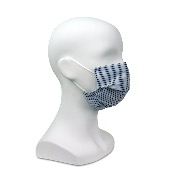 Masque en tissu - Motif rayés bleu clair - A l'unité 