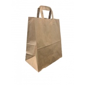 Sac cabas  poignes plates kraft brun - Carton de 250