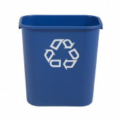 Corbeille rectangulaire pour tri sélectif bleu 26,6L - RUBBERMAID