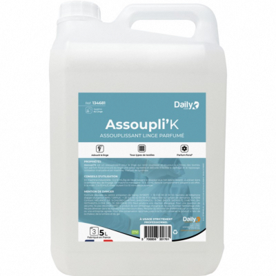 Assouplissant linge parfum floral - ASSOUPLI'K - Daily K - Bidon 5l