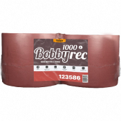 Bobine industrielle d'essuyage 1000 formats recyclée chamois 2 plis 26x30cm - Colis de 2 bobines