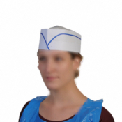 Calot extra-blanc en papier avec liseré couleur - Carton de 1000