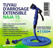 Tuyau d'arrosage extensible de 5 à 10 m - NAJA 10 bleu 